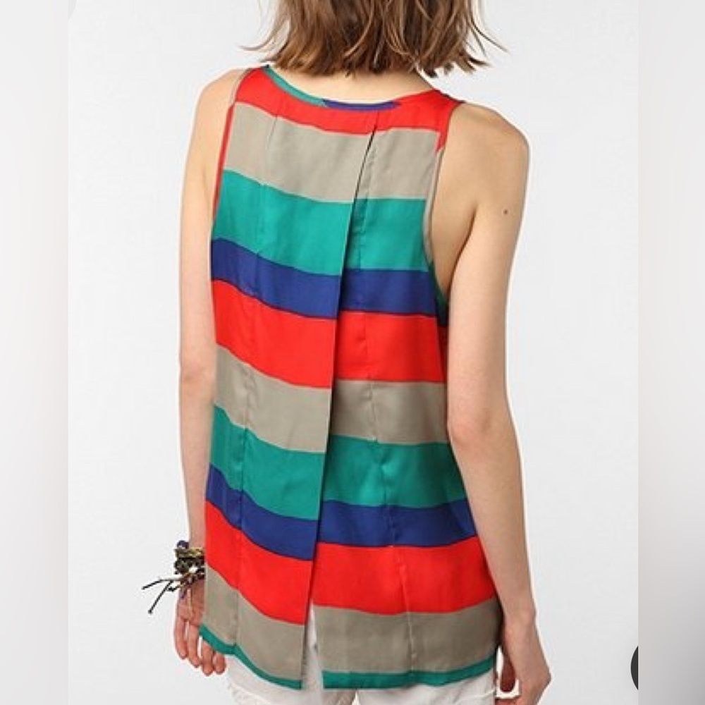 Striped open back tank